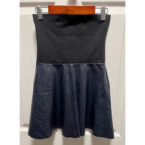 Aritzia Wilfred Free | High Waist Blue Faux Leather Mini Skirt XS